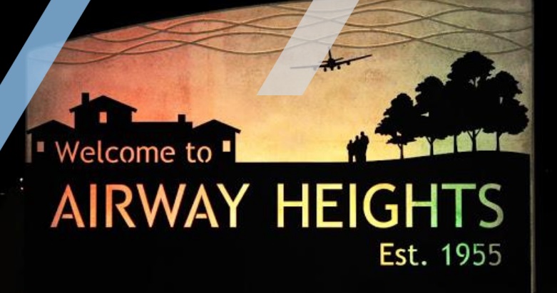 Graphic used for 'Welcome to Airway Heights' since 1955.
