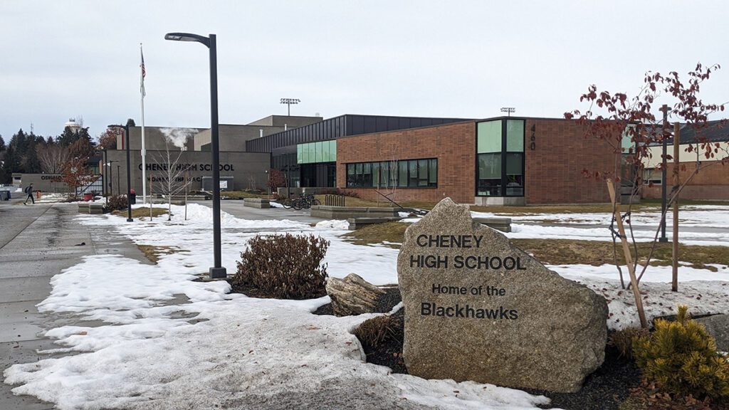 An image of the exterior of Cheney High School.