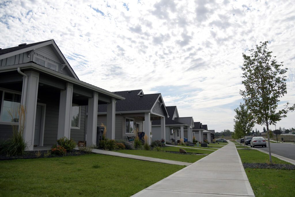 A row of houses in Airway Heights.