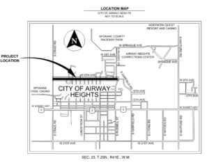 6th avenue extension, Craig road to Russell street map outline.