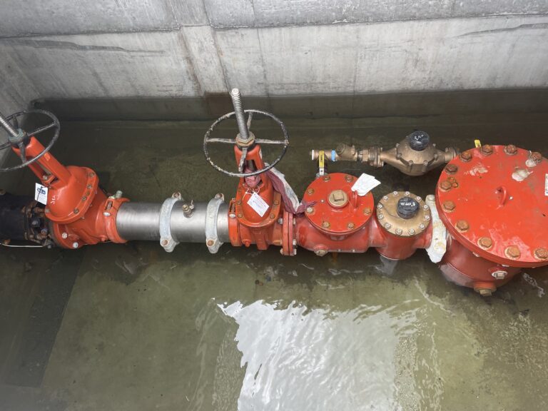 Pic showing inside of valve vault that houses the current intertie equipoment