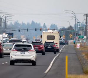 Traffic in Airway Heights during the summer.